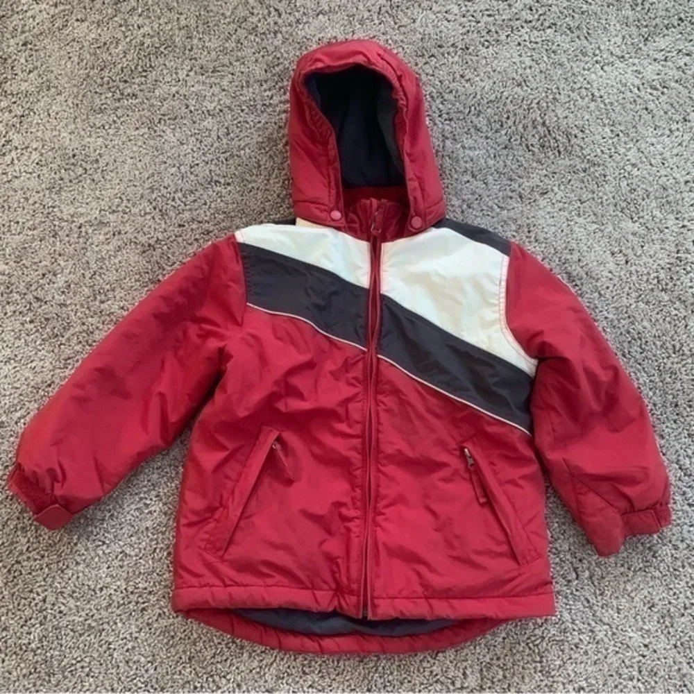 The Children Place Thermolite Ski Winter Jacket Coat Red White Black Colorblock